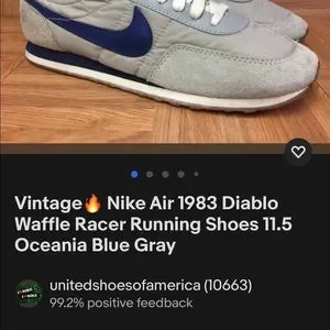 Vintage Nike air 1983 Diablo waffle raiser running shoes size 8 Vintage? Nike Air 1983 Diablo Waffle Racer Running Shoes 8  main image 3